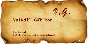 Valkó Gábor névjegykártya