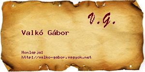 Valkó Gábor névjegykártya