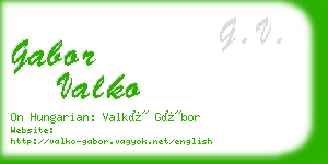 gabor valko business card